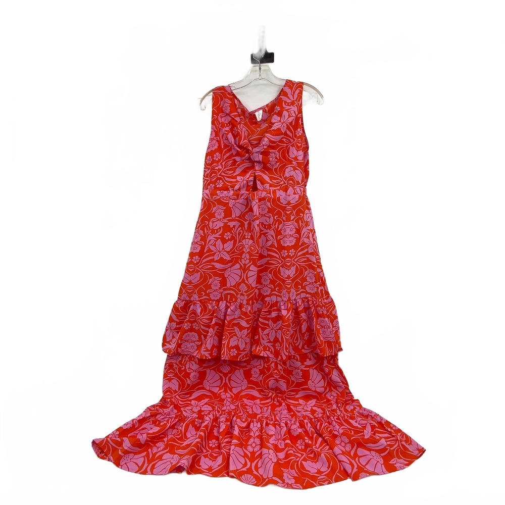 Like Love Pink Floral Maxi Dress | Cotton-Polyester, Size L